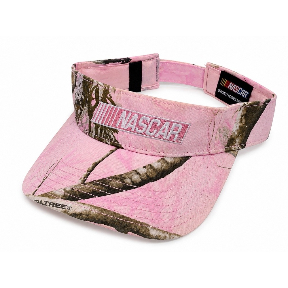 NWT NASCAR Pink Realtree Camo Visor Hat Official Licensed Women's Adjustable Cap